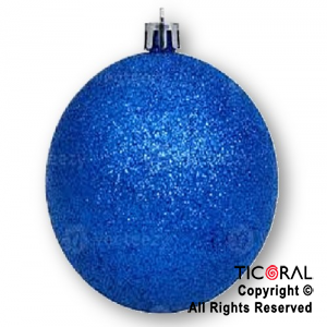 BOLA DE NAVIDAD 15 CM GLITTER AZUL x 1